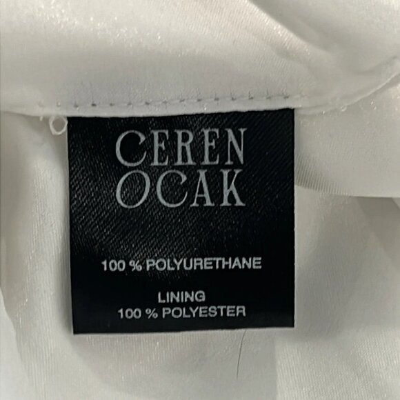 NEW Ceren Ocak Cut Out Mini Dress White Long Sleeve Cutout leather off shoulder - Picture 6 of 8
